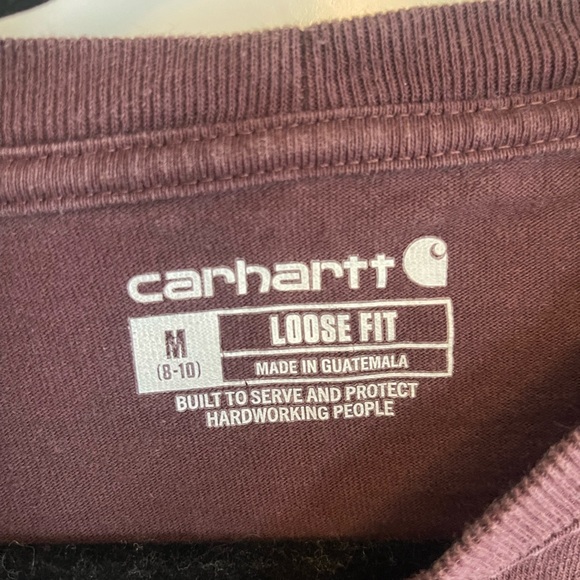 Carhartt Men's Burgundy Long Sleeve Tee - Picture 4 of 6